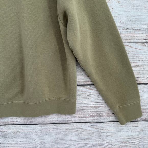 Nike AIR Rally Crew Sweatshirt Womens Small Green Side Zip Big Swoosh Logo - Picture 7 of 12